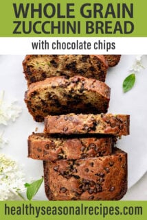chocolate chip zucchini bread text overlay