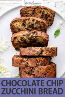 chocolate chip zucchini bread text overlay