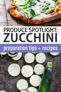 zucchini text overlay collage