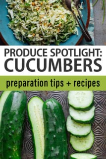 cucumbers text overlay collage