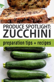 zucchini text overlay collage