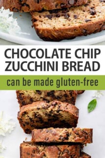 chocolate chip zucchini bread text overlay