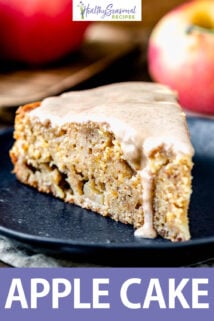 apple cake with text overlay