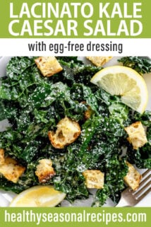 Lacinato Kale Caesar Salad text overlay