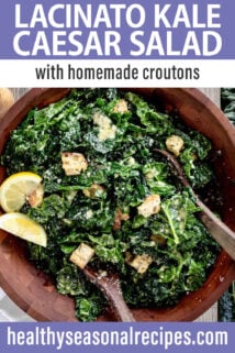 Lacinato Kale Caesar Salad text overlay