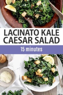 Lacinato Kale Caesar Salad text overlay
