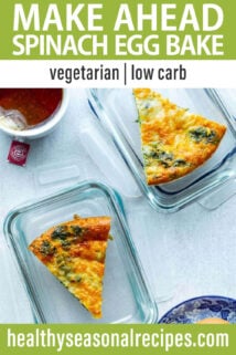 spinach egg bake text overlay