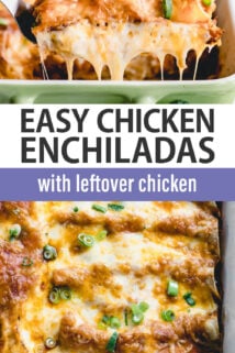 chicken enchiladas text overlay