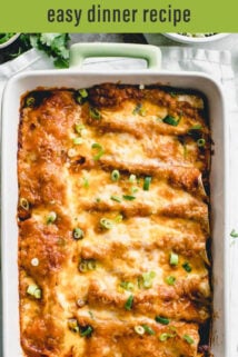 chicken enchiladas text overlay