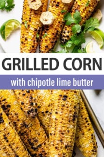 Grilled Corn with Chipotle Lime Butter text overlay