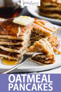 oatmeal pancakes text overlay