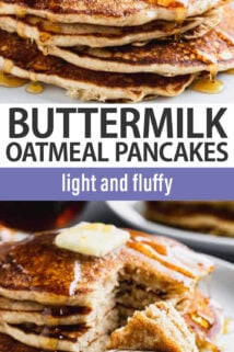 oatmeal pancakes text overlay