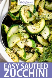 sauteed zucchini text overlay