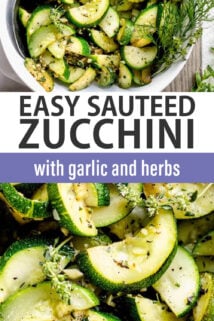 sauteed zucchini text overlay