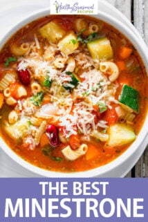 minestrone soup text overlay