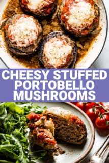 stuffed portobellos with text overlay