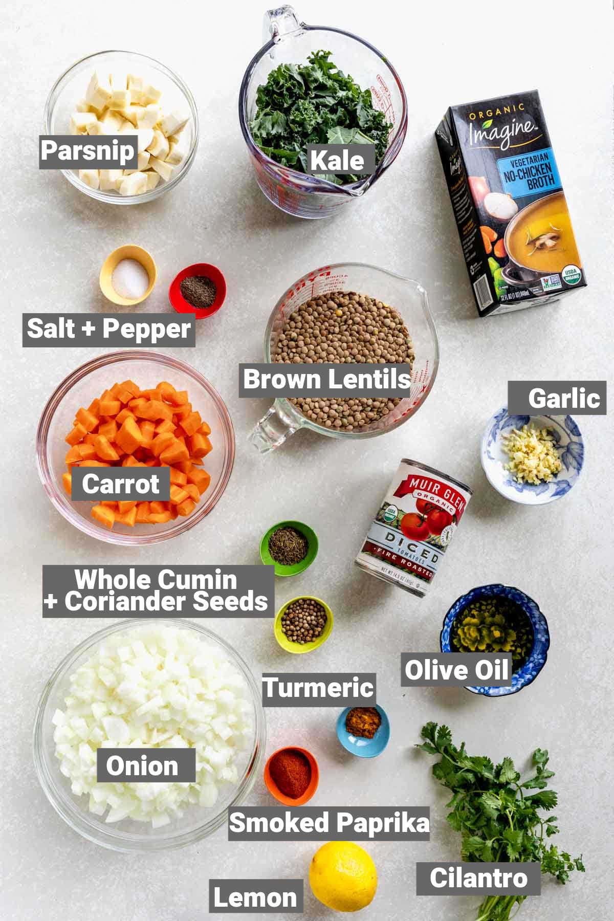 ingredients with labels
