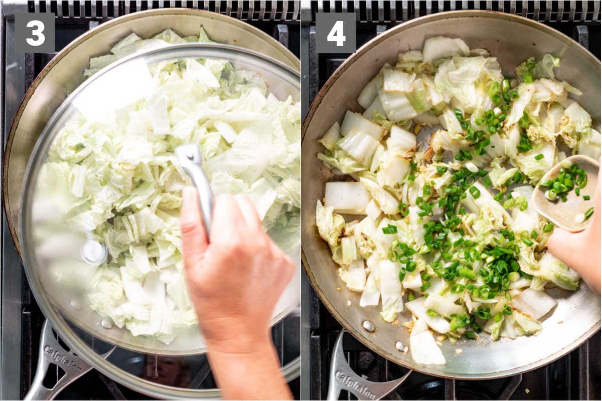 add the sherry and let steam, covered. Finish with scallions