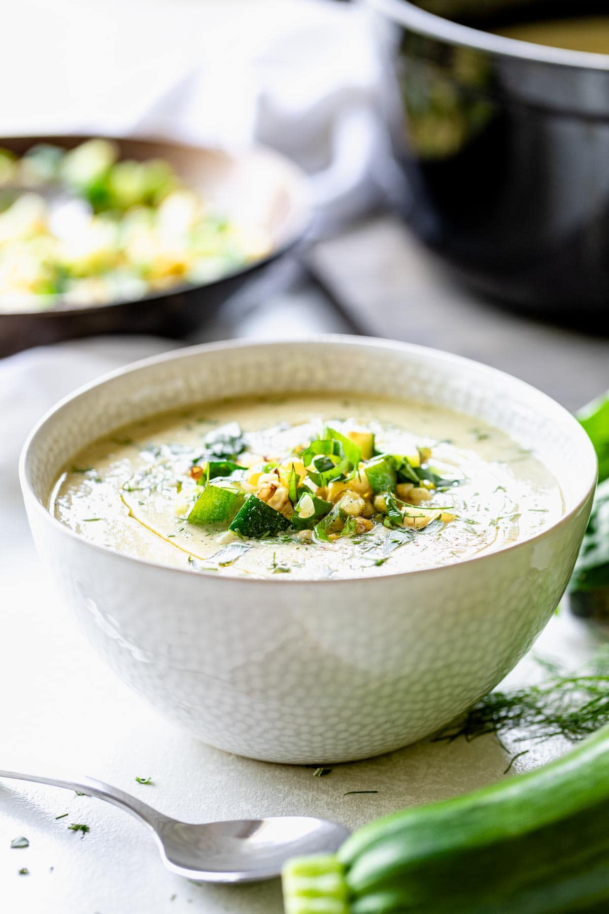 soup in a bowl from the side