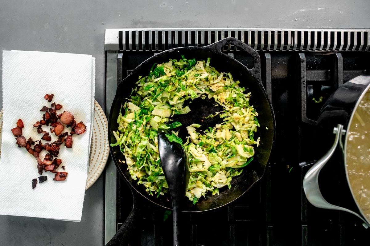 sauteeing the Brussels