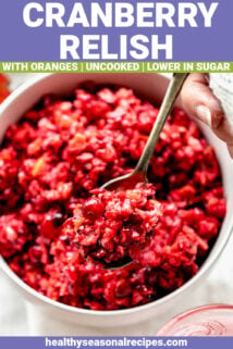 raw cranberry relish with text