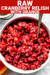 raw cranberry relish with text
