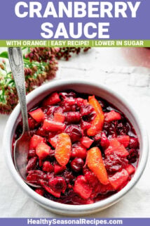 cranberry sauce with orange with text