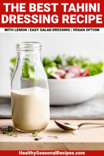 bottle of dressing with text