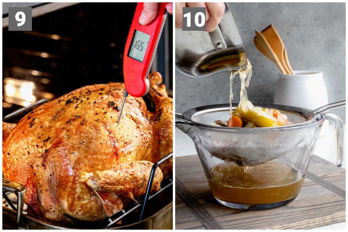 take the temperature and make the giblet stock