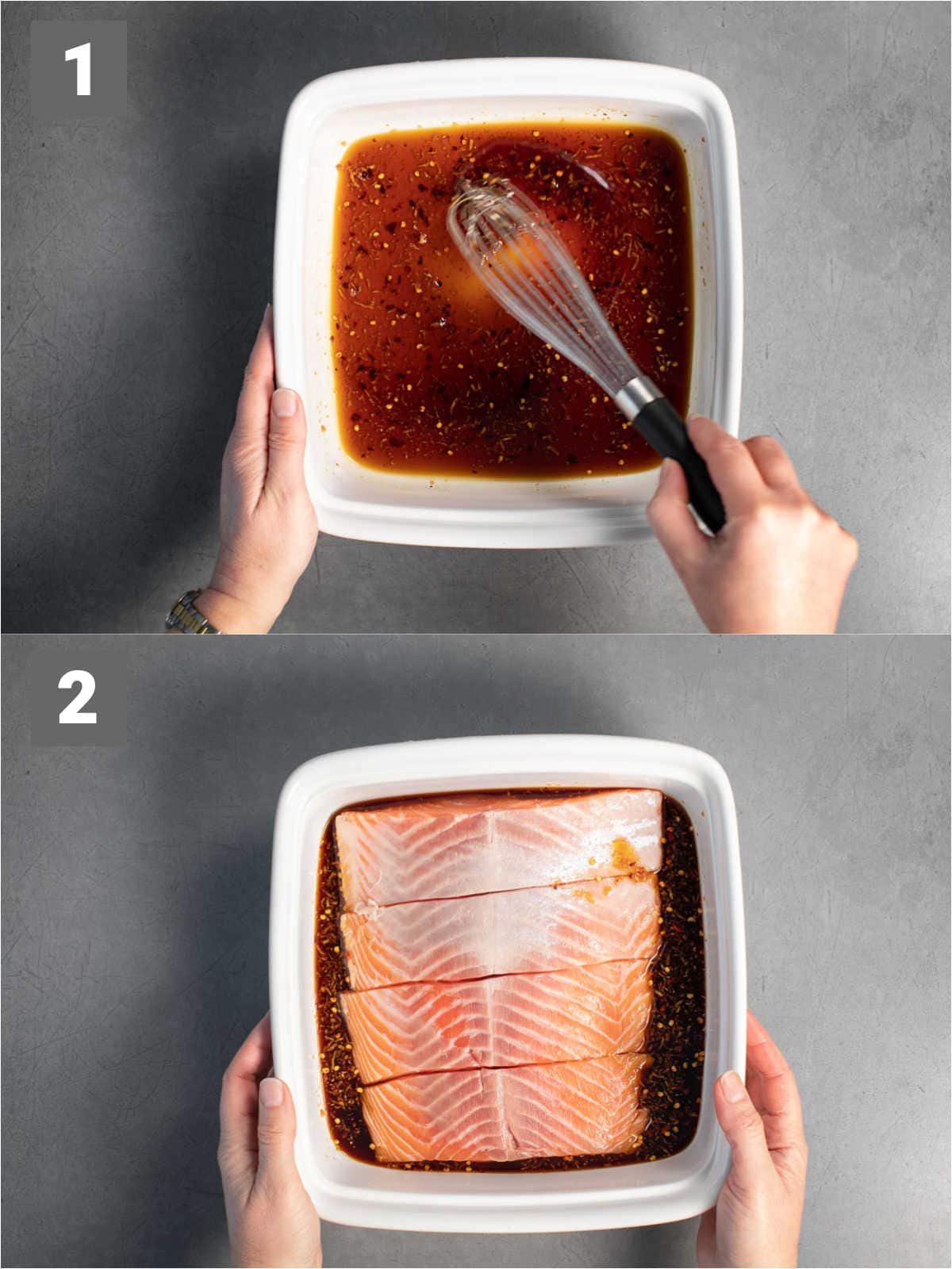maple glazed salmon step 1 and 2