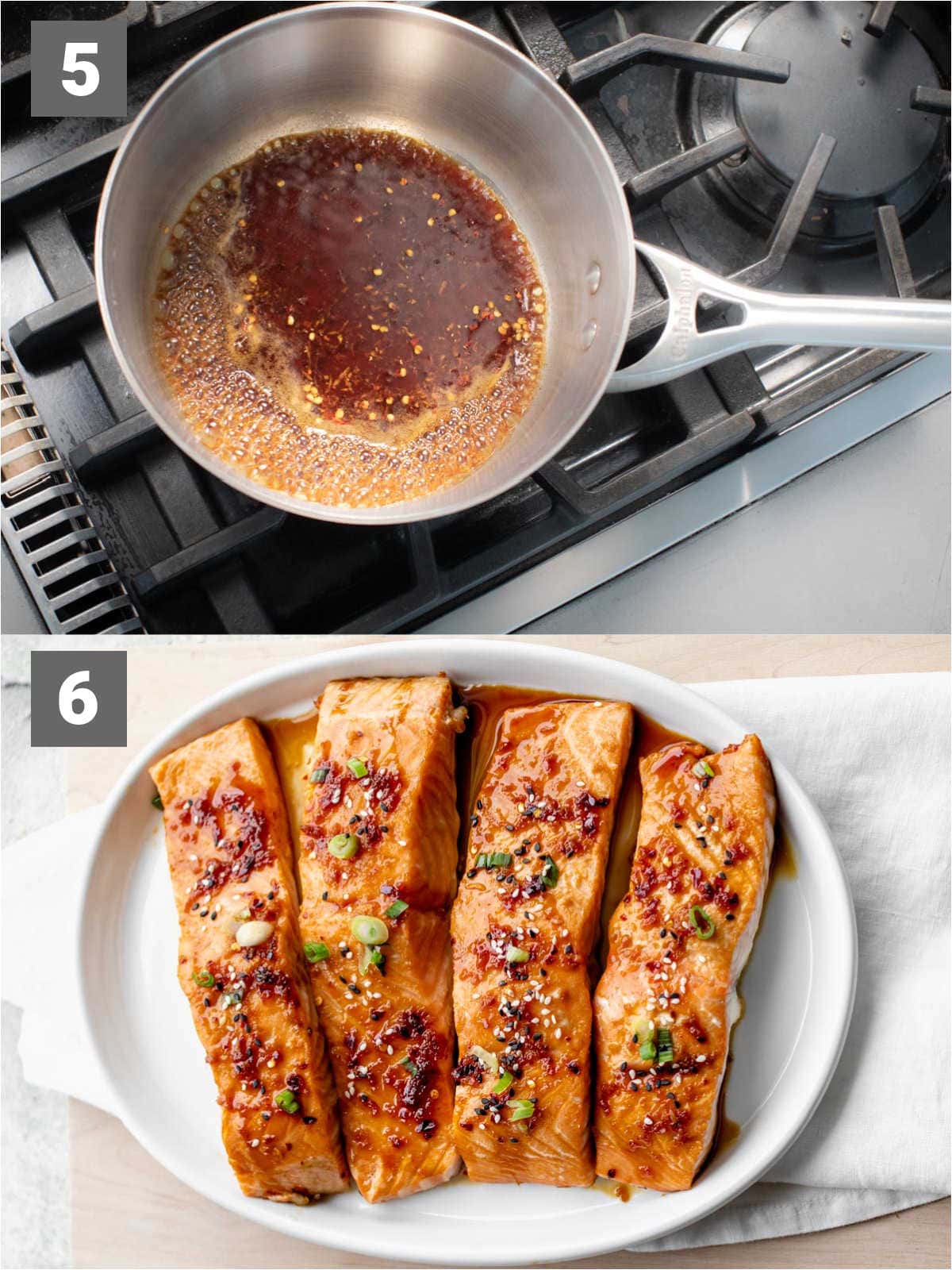 maple glazed salmon step 5 and 6