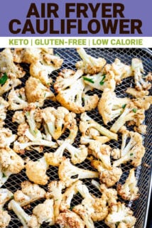 air fryer cauliflower with text overlay