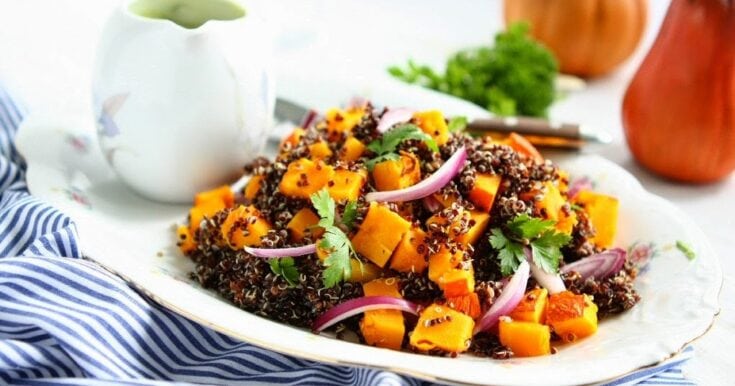 Image for Black Quinoa Pumpkin Salad with Avocado Sour Cream Dressing