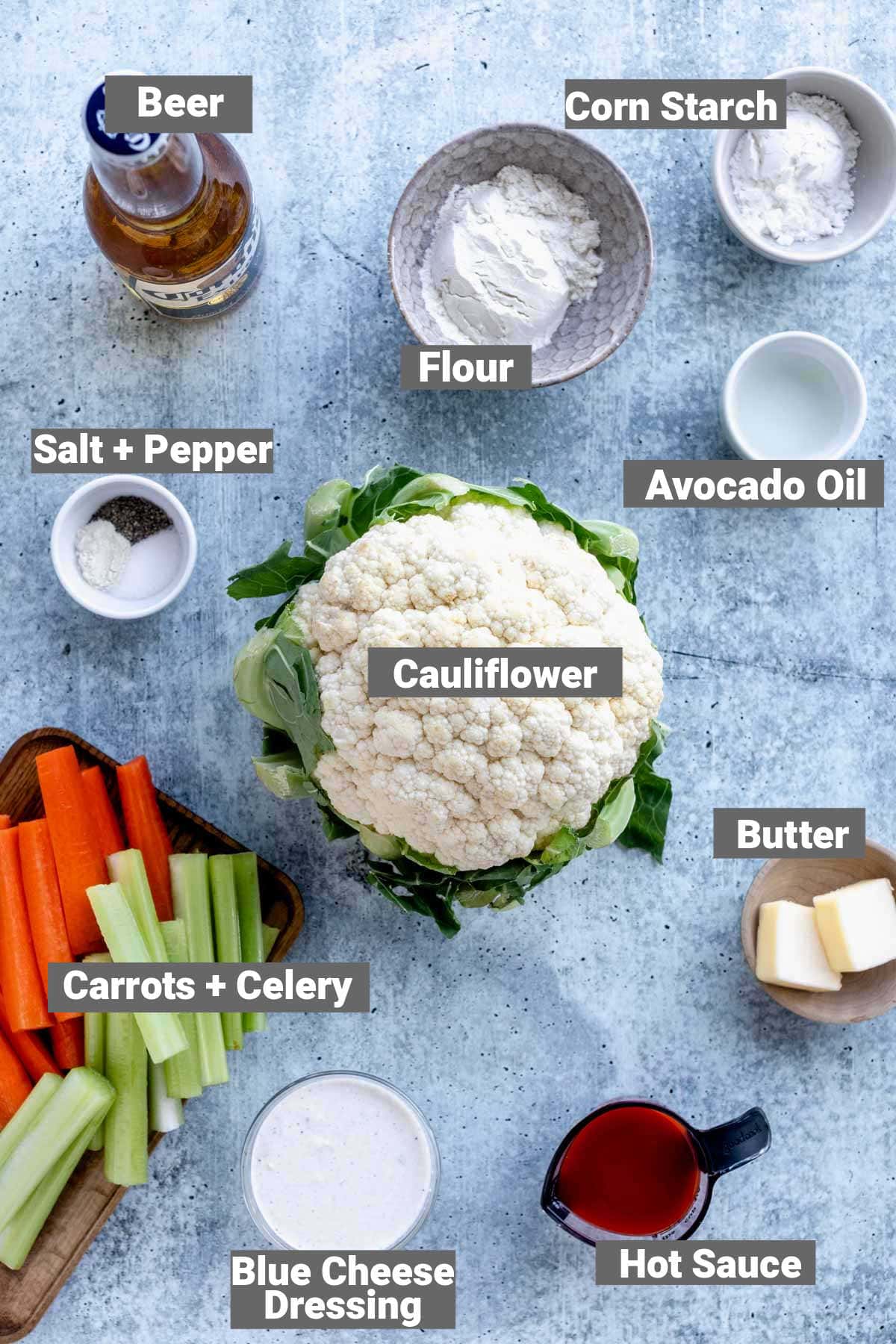 ingredients with labels for this recipe