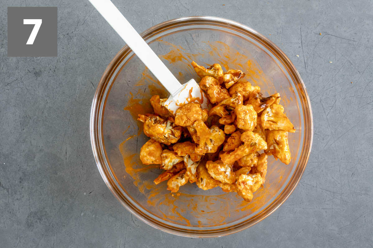air fryer buffalo cauliflower wings step 7