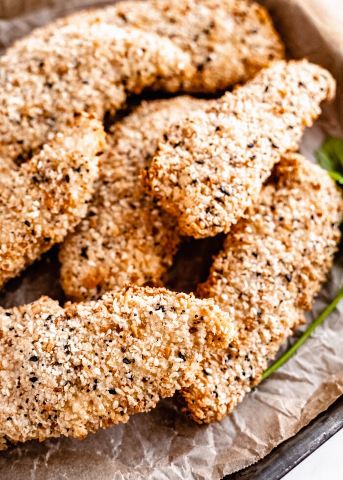the chicken cutlets after they are cooked