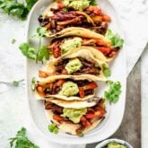 overhead platter of tacos