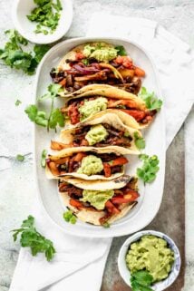 overhead platter of tacos