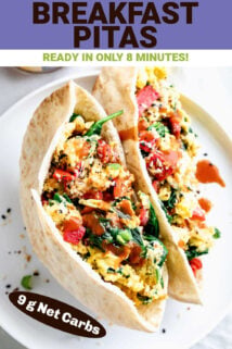 breakfast pita with text overlay