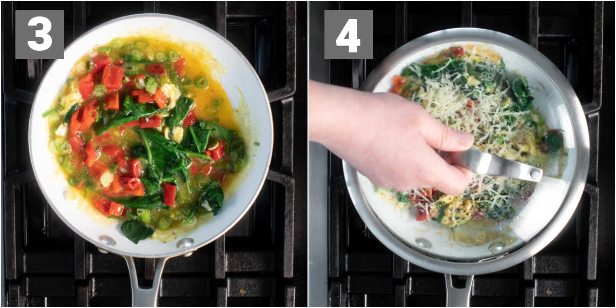 breakfast pitas steps 3 and 4