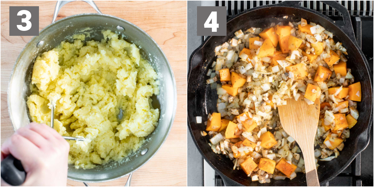 lentil shepherds pie steps 3 and 4