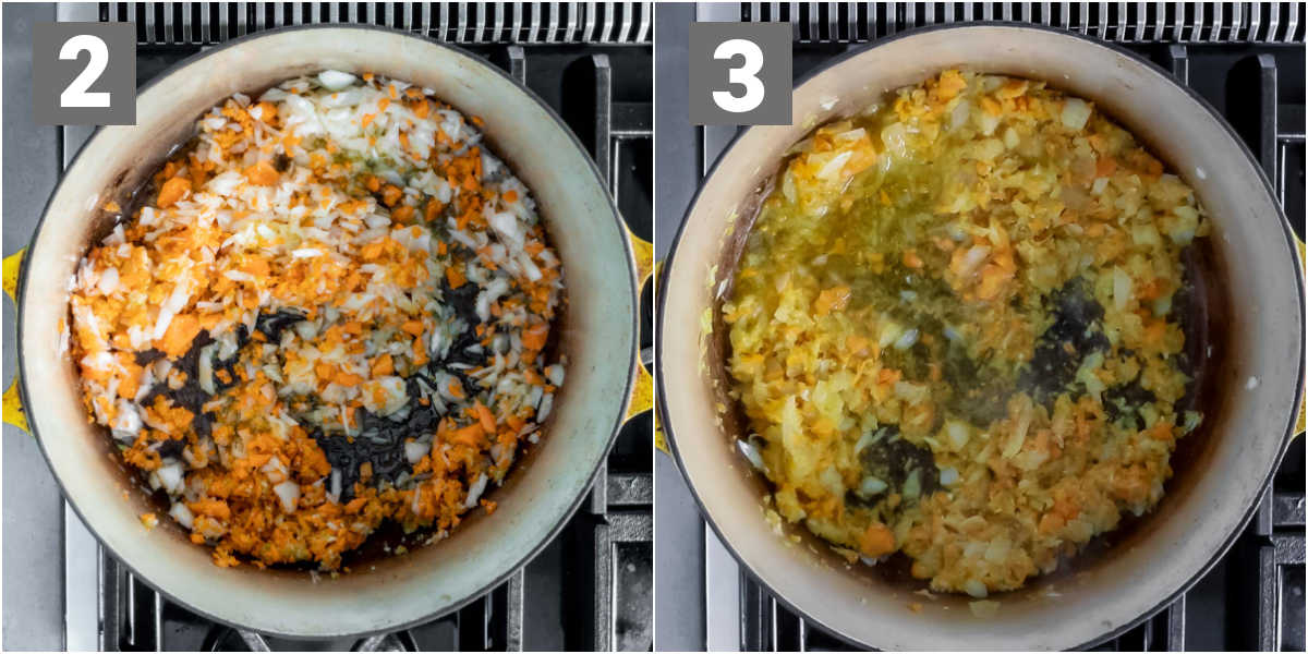 tuscan ribollita steps 2 and 3