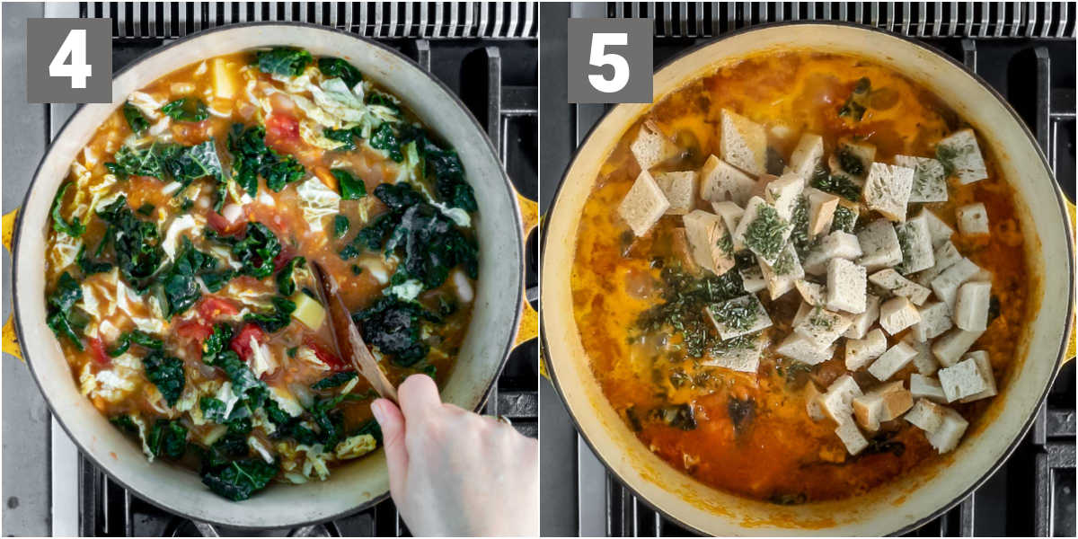 tuscan ribollita steps 4 and 5