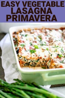 East vegetable lasagna with text overlay