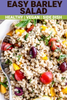Easy Barley Salad with text overlay