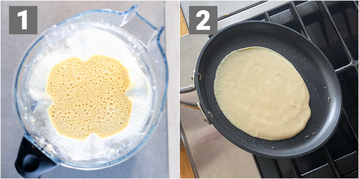 make the batter, tilt the pan to let the batter run over the cooking surface