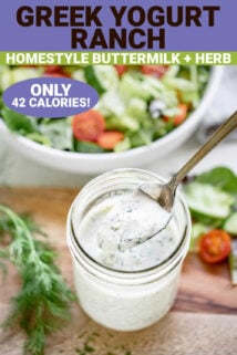 a spoon dipping into a jar of ranch