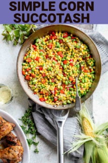 simple corn succotash with text overlay