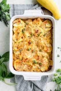 summer squash casserole with bread crumbs