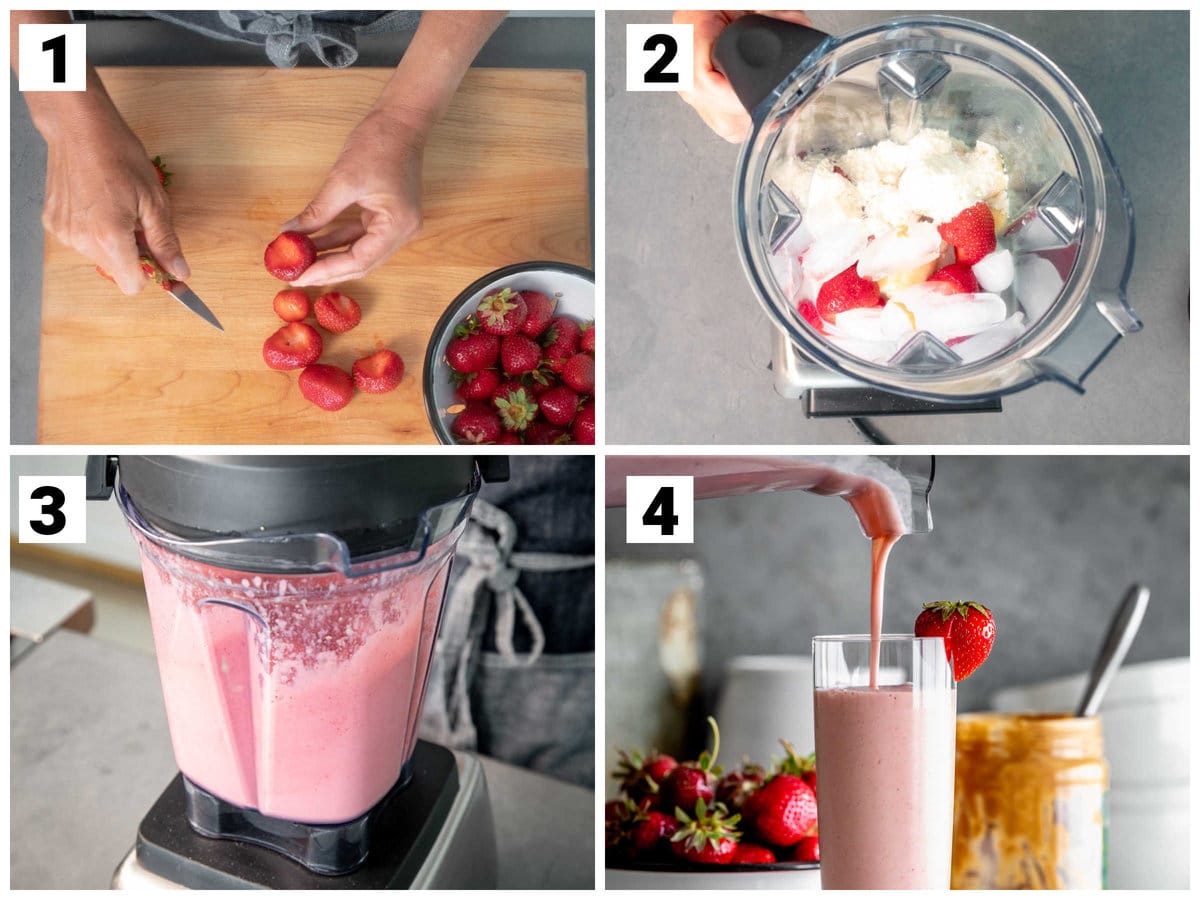 making the smoothie- collage